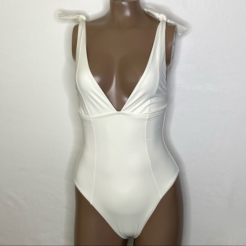 L*Space Isabelle Tie Straps Plunge Body Swimsuit